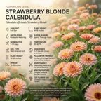 50 Pcs Strawberry Blonde Calendula Seeds for Planting Outdoors, Grow Robust, Easy to Care Pastel Apricot Blooms for Companion Gardens