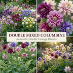200 Pcs Columbine Seeds, High Germination Double Mix for Planting, Robust Low Maintenance Striking Ruffled Flowers for Yard Borders