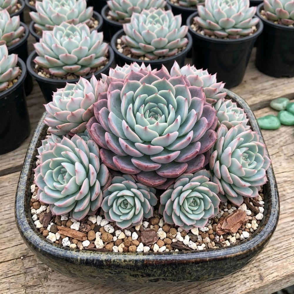 Echeveria Minima Live Succulent in 4 Inch Potted, Plant for Home Office, Wedding Hanging Decoration & DIY Projects