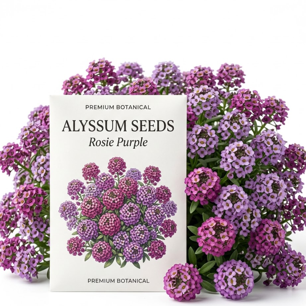 3000 Alyssum Seeds, High Germination Rosie Purple Mix for Planting, Low Maintenance Trailing Flowers for Sunlit Yard Borders