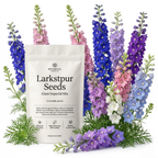 500 Larkspur Imperial Seeds, High Germination Giant Imperial Mix for Planting, Low Maintenance Tall Flowers for Sunlit Yard Borders