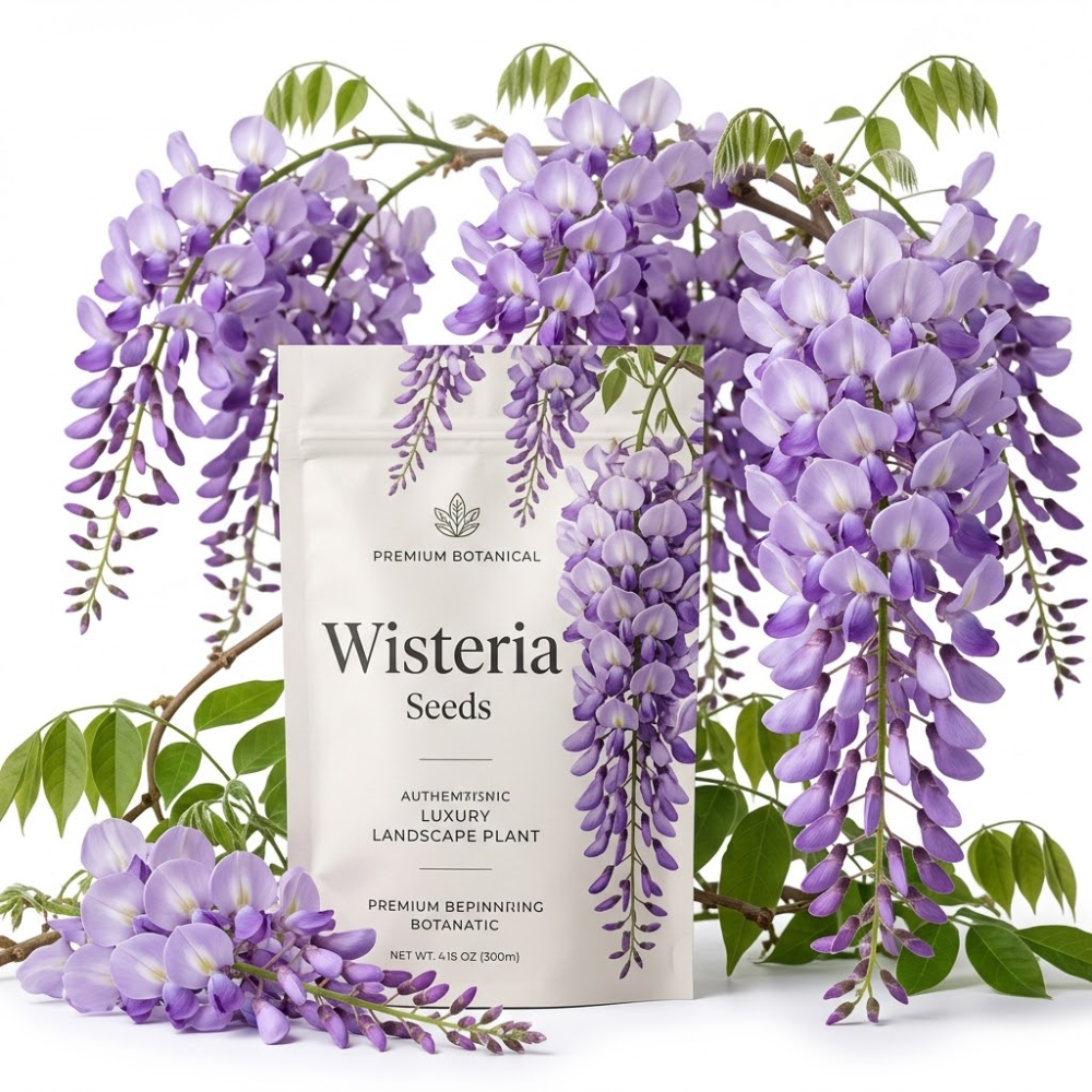 10 Pcs Wisteria Seeds for Planting, Cold-Hardy Non-GMO Floral Vines for Outdoor Gardens, Sturdy Woody Growth