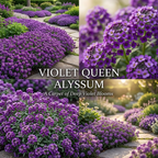 200 Alyssum Seeds, High Germination Violet Queen for Planting, Low Maintenance Trailing Flowers for Sunlit Yard Borders