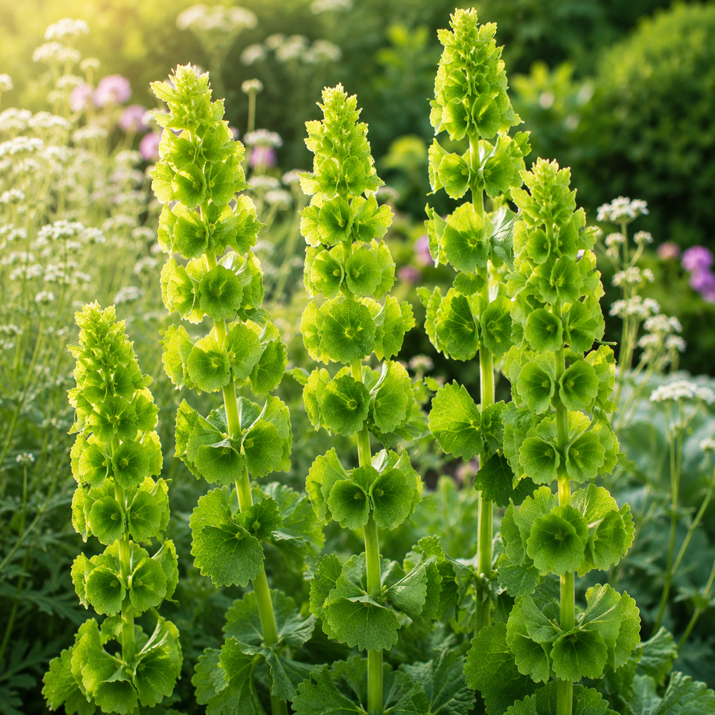 50 Pcs Bells of Ireland Seeds (Moluccella Laevis), Non-GMO Highly Fragrant Shellflower Seed, Long-Lasting Cut Flowers, for Pots, Containers, and Gardens