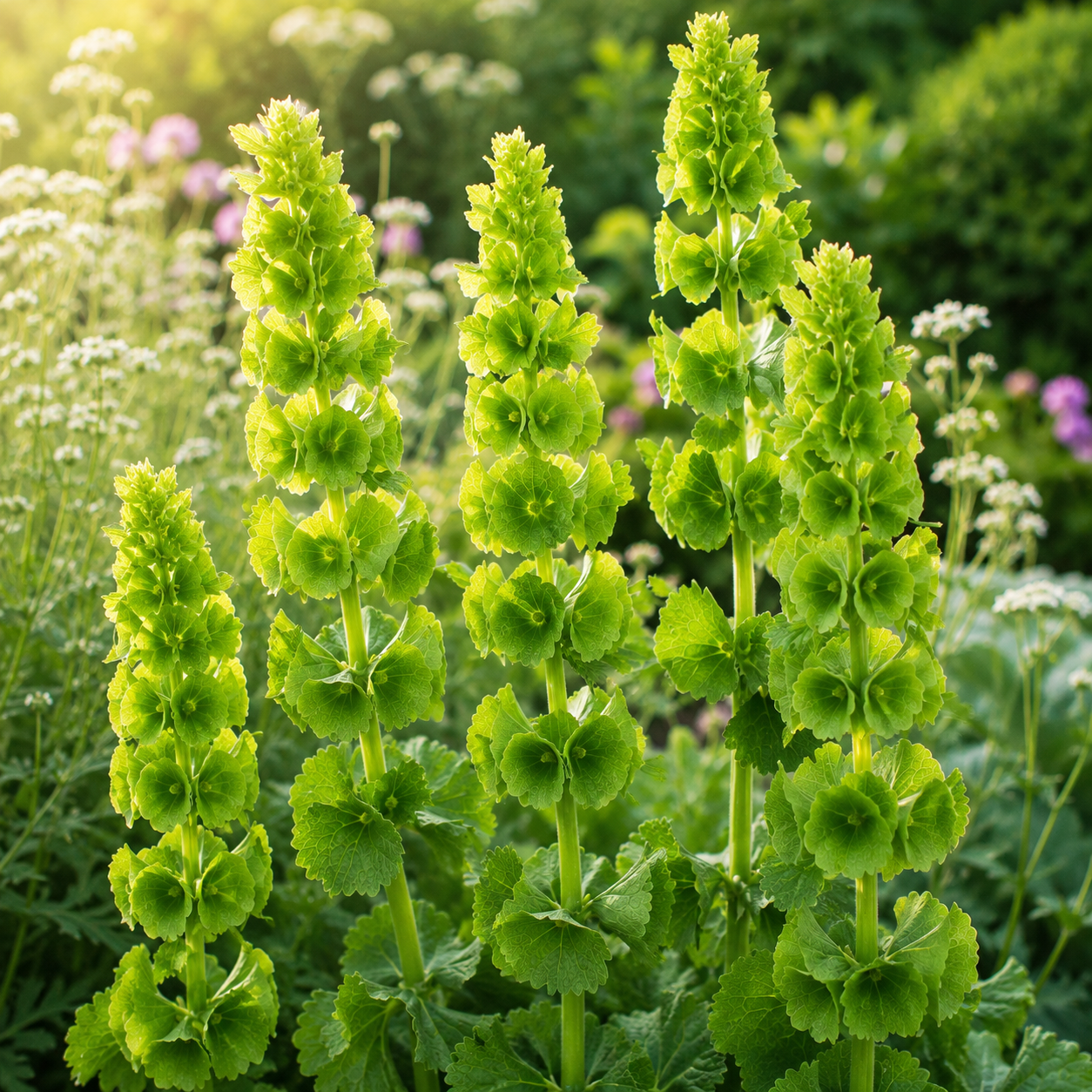 50 Pcs Bells of Ireland Seeds (Moluccella Laevis), Non-GMO Highly Fragrant Shellflower Seed, Long-Lasting Cut Flowers, for Pots, Containers, and Gardens
