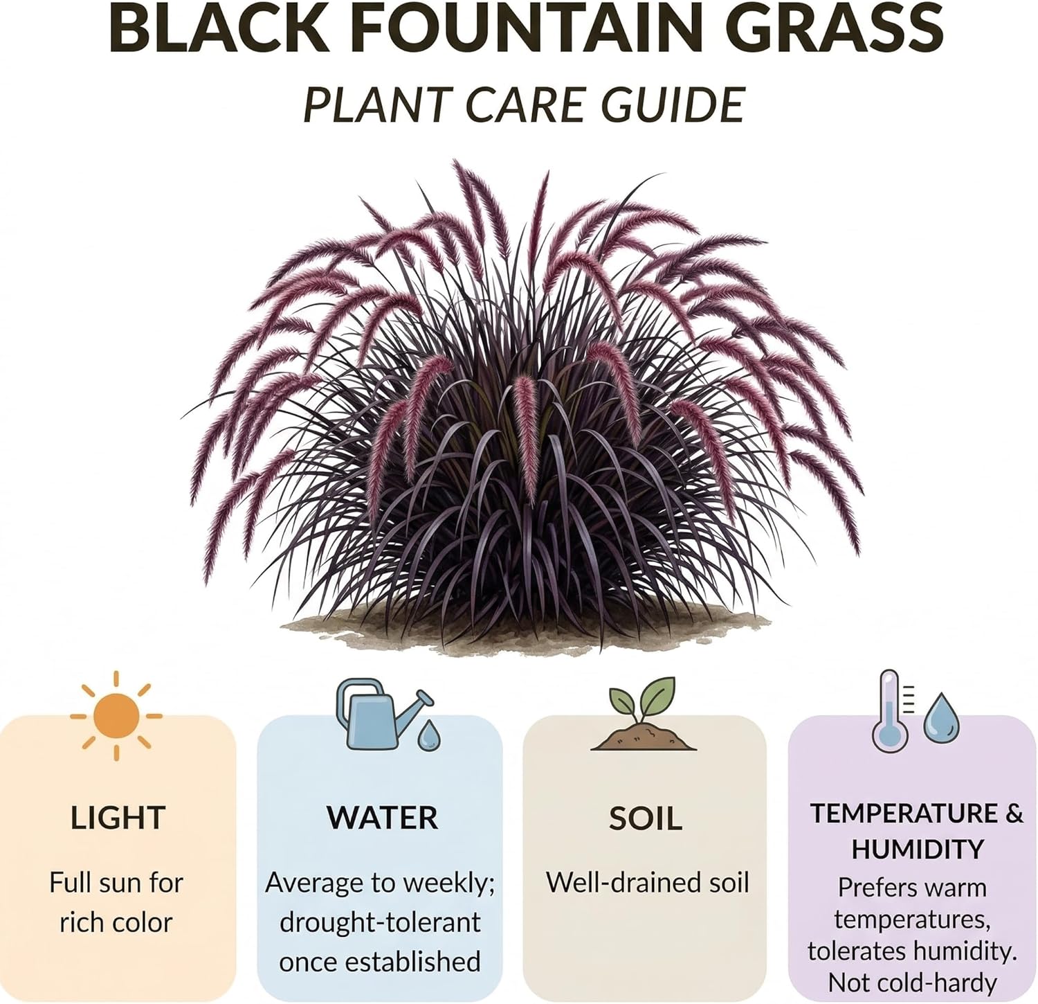 Black Fountain Grass Plants, 4 Inch Tall Fountain Grass, Ready to Grow, Perennial Ornamental Grasses for Gardens and Landscapes