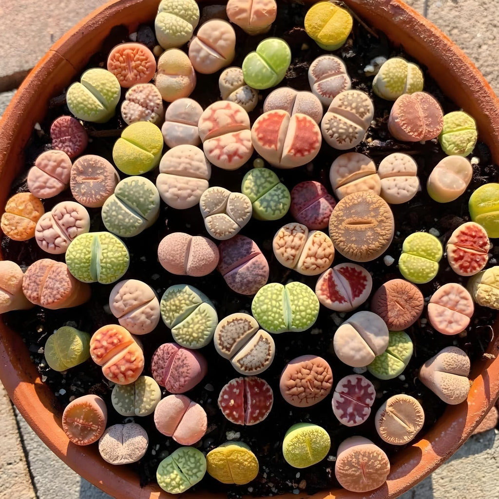 Pack of 10 Live Small Exotic Lithops Live Plants | Perfect for Lithops Starter, Great Terrarium Addition | Bare Root Without Soil or Pot, Easy to Grow and Ideal for Indoor/Outdoor Display