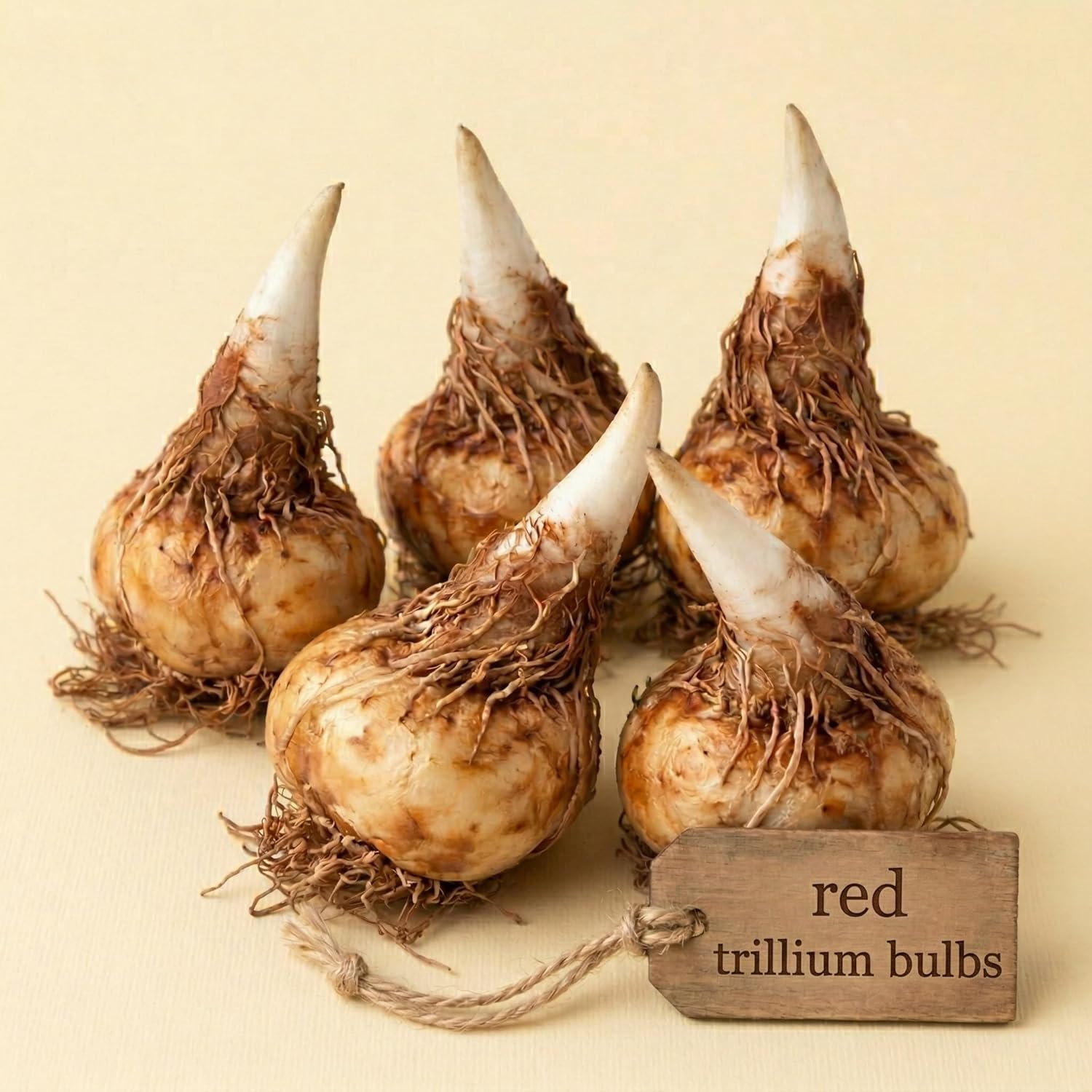Red Trillium Bulbs, 5 Large Bulbs, Low Maintenance, Perennial Flower Bulbs for Outdoor Garden and Woodland Landscaping