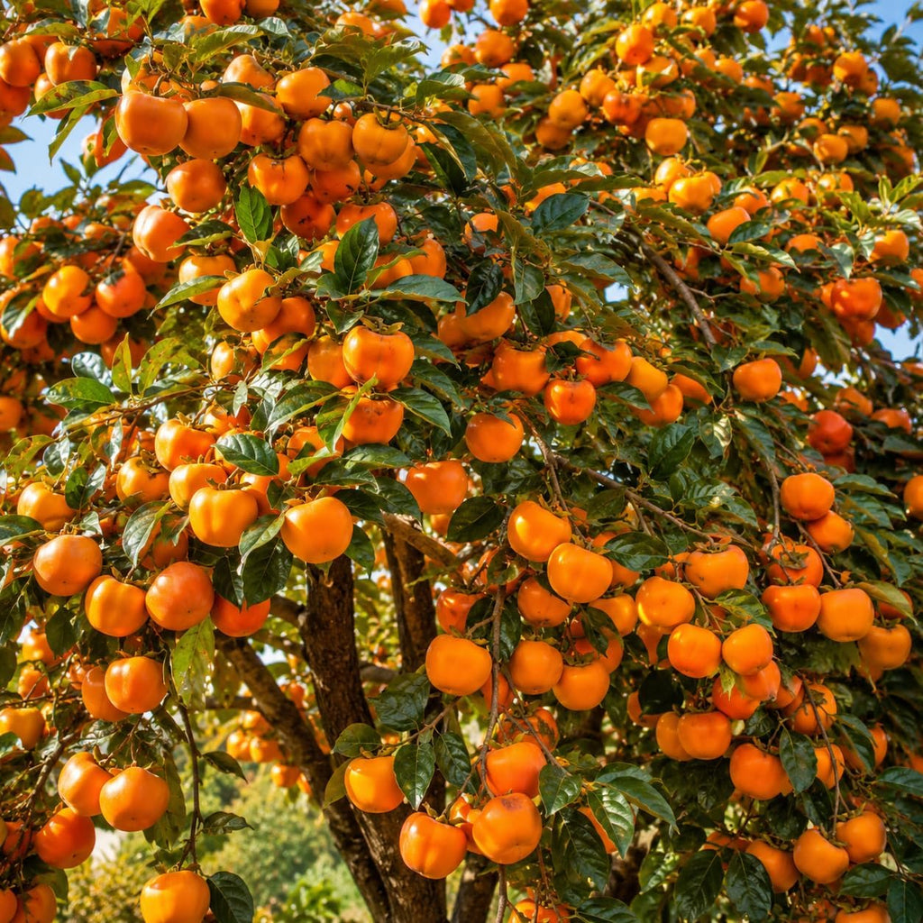 Persimmon Tree Live Plant | Quart Size Pot | Low Maintenance Deciduous Flowering Tree | Robust Established Plant for Home Garden