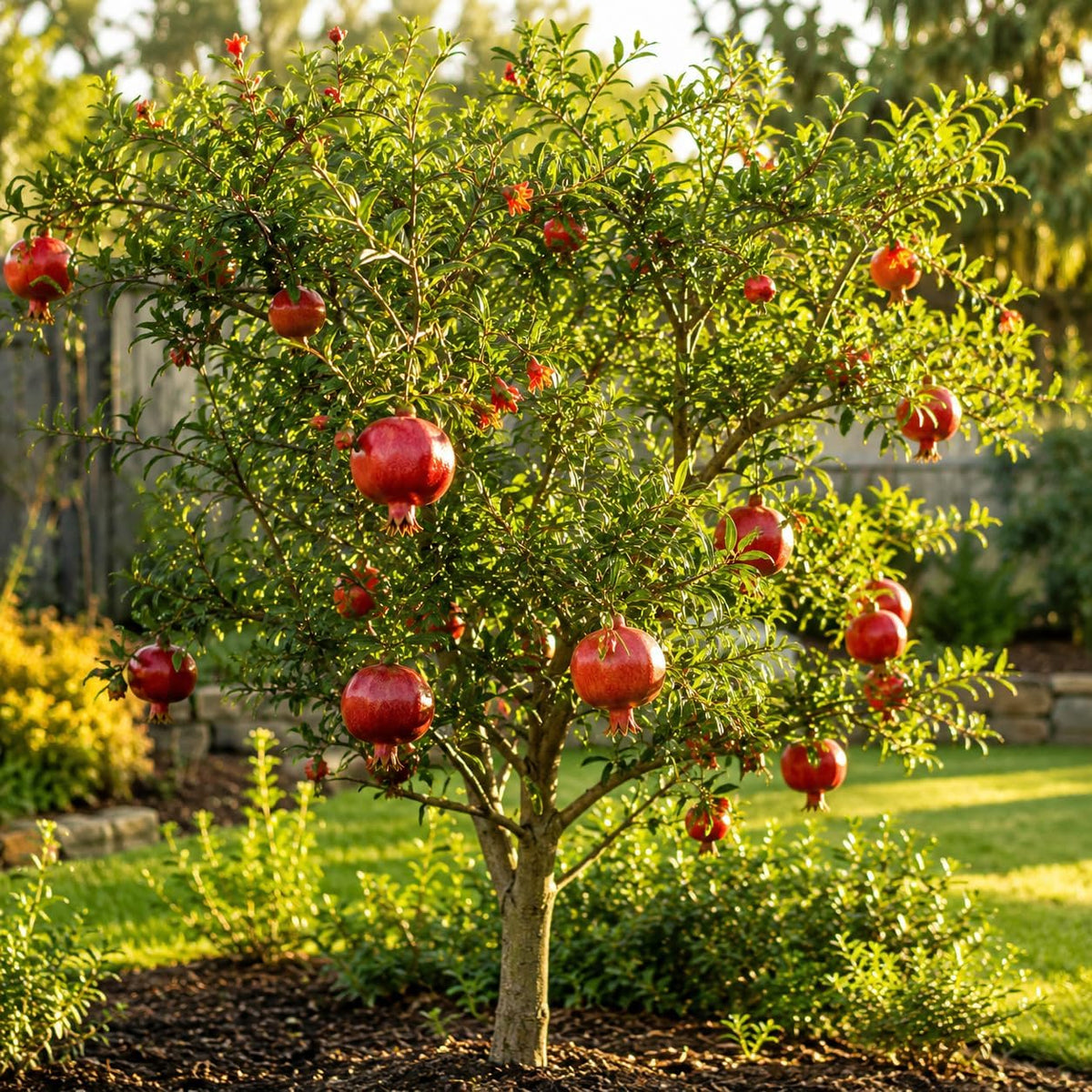 Pomegranate Tree, Live Fruit Tree 2-3 Ft Tall in 3 Gallon Pot, Hardy Fruit Trees, Sweet Pomegranate Tree for Home Garden (No Ship to CA,HI,AK)