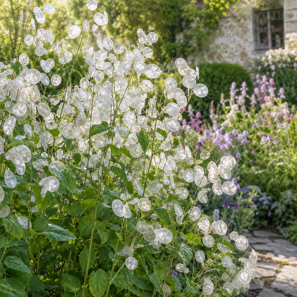 150 Money Plant Seeds, Non GMO, Heirloom Lunaria biennis Seeds, Unique Silver Dollar Honesty Flower, for Spectacular Dried Floral Home Decor