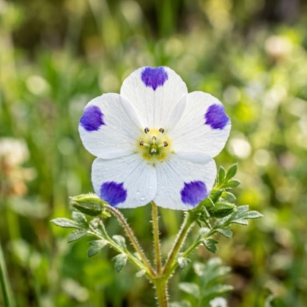 80 Pcs Five Spot Wildflower Seeds, Heirloom Non-GMO Annual Ground Cover, Low Maintenance Purple Spotted White Blooms for Yard Landscapes