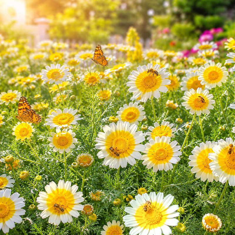 1500 Garland Daisy Seeds, Heirloom, Easy to Grow, Non-GMO Fast Growing Crown Daisy, Prolific Cut-and-Come-Again Edible Flower Bush, for Pots and Veggie Patches