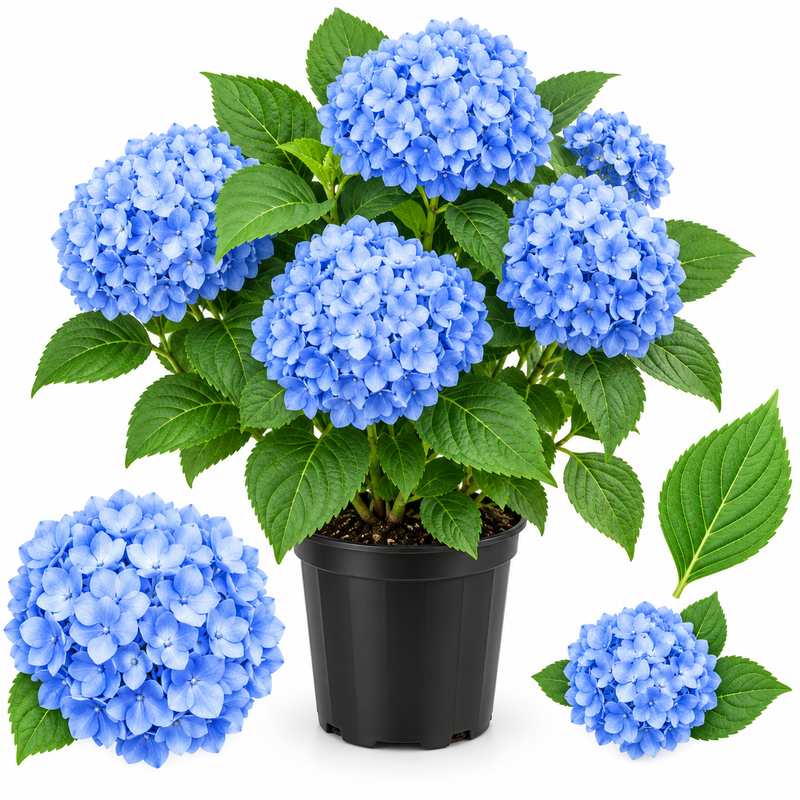 Nikko Blue Hydrangea Shrub Live Plant | 2.5-Inch Pot | Low Maintenance Flowering Deciduous Plant | Robust Established Plant for Landscapes