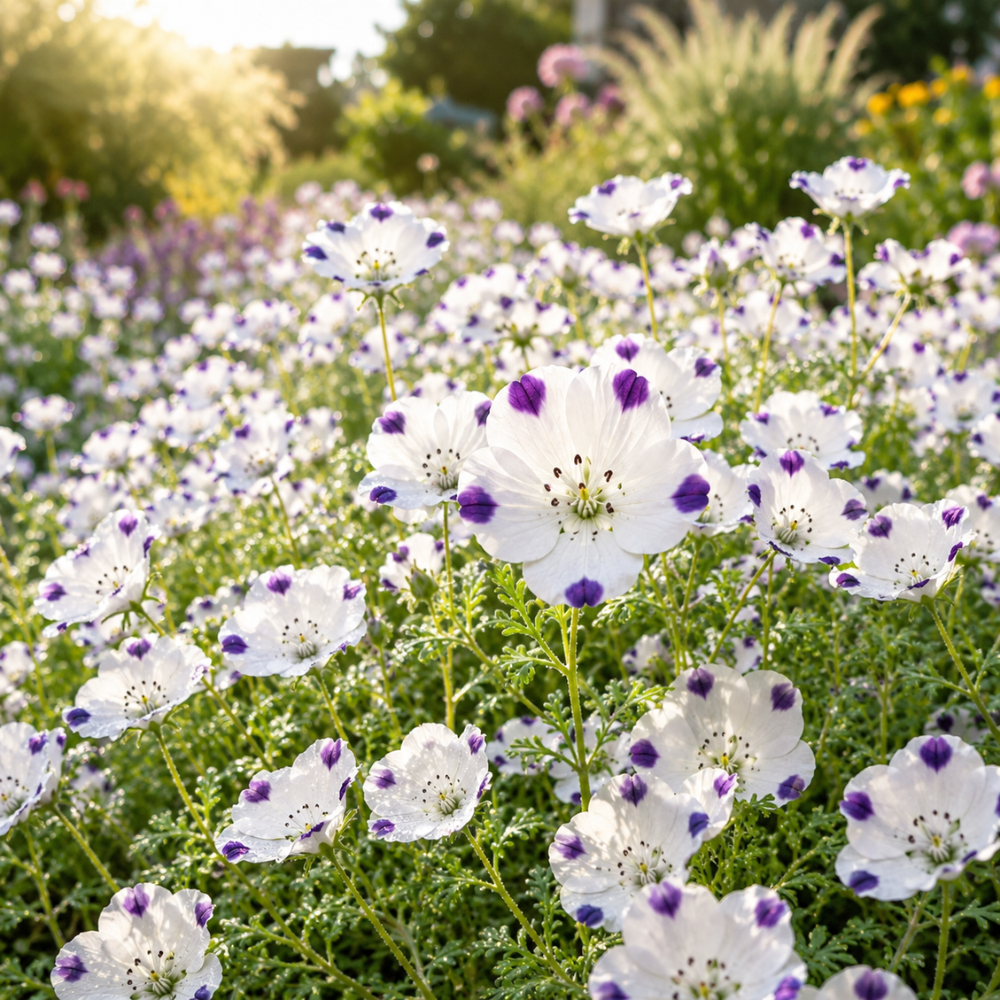 160 Pcs Five Spot Seeds for Planting Outdoors, Grow Robust, Easy to Care Creeping White Blooms with Purple Spots for Rock Gardens