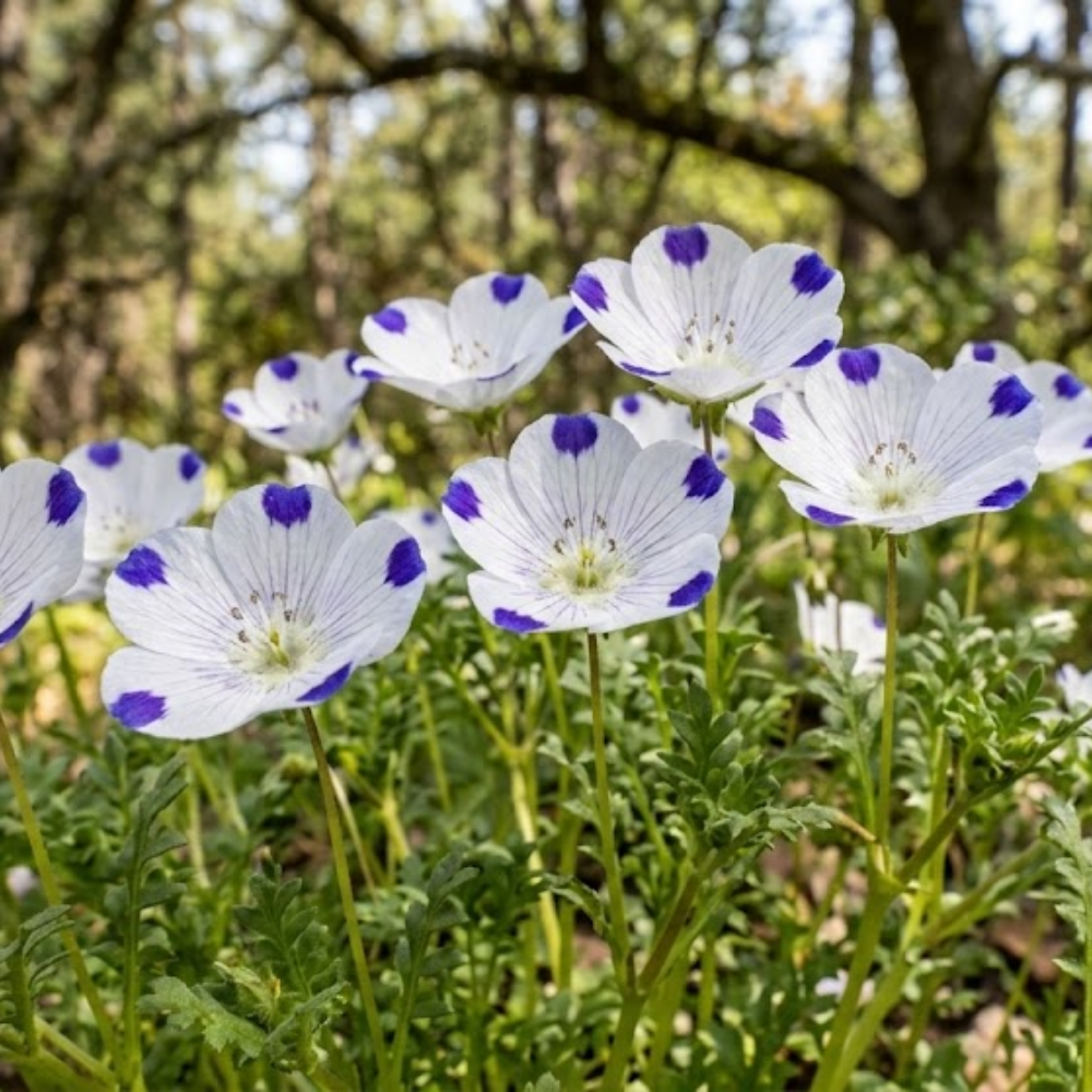160 Pcs Five Spot Seeds for Planting Outdoors, Grow Robust, Easy to Care Creeping White Blooms with Purple Spots for Rock Gardens