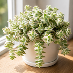 Variegated String of Buttons Plant Live | Crassula Perforata Succulent | Live Trailing Succulent in 4 Inch Pot | Rooted Indoor Houseplant for Home or Office Displays