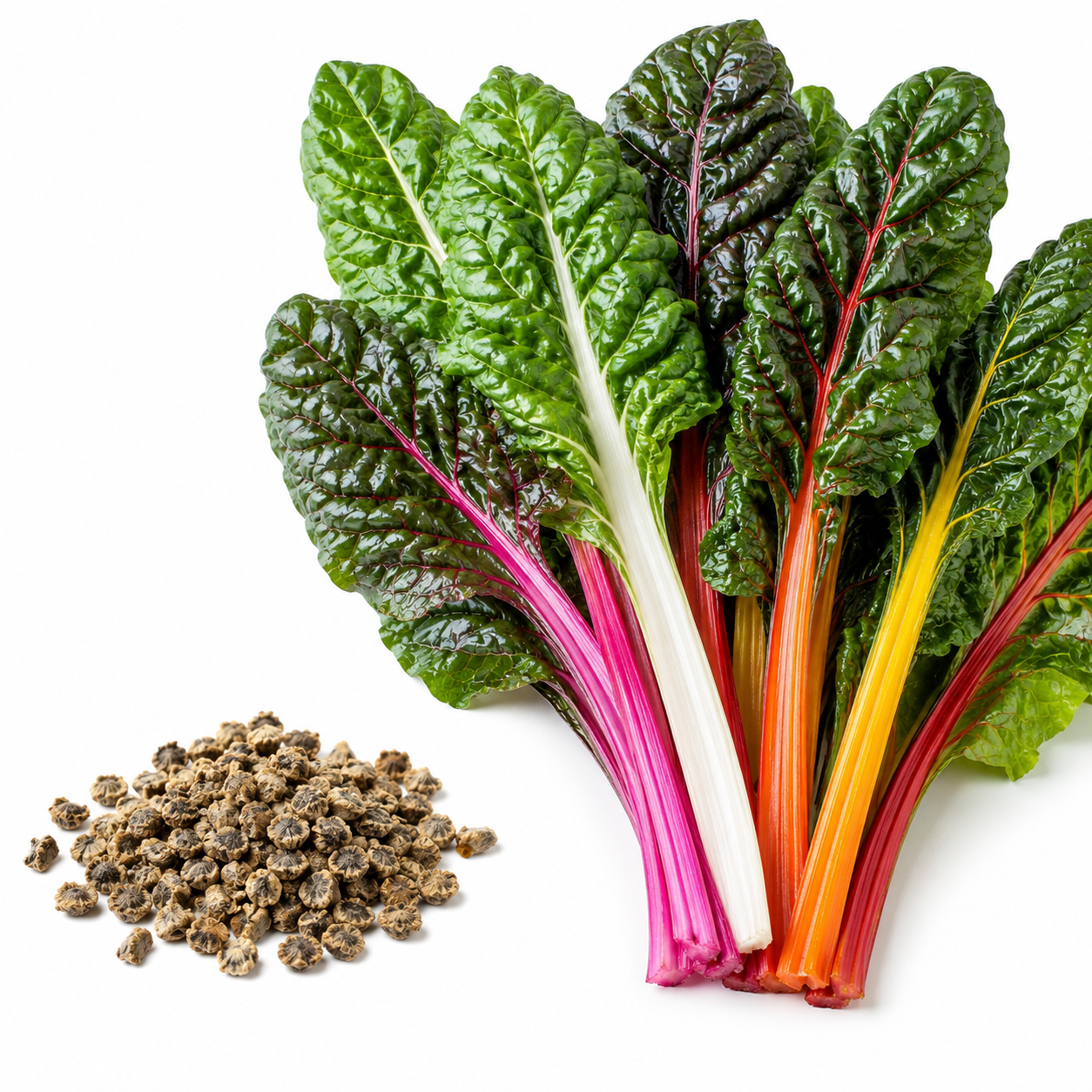 50 Pcs Rainbow Swiss Chard Seeds for Planting, Non-GMO, Fast Growing Multi-Color Vegetable Seeds, Leafy Greens for Home Gardens