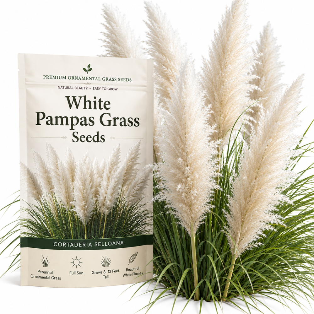 100 Pink Pampas Grass Seeds for Planting Outdoors, Non-GMO Heirloom Ornamental Grass Seeds, Sturdy Tall Stalks & Striking Feathery Plumes for Yard Borders