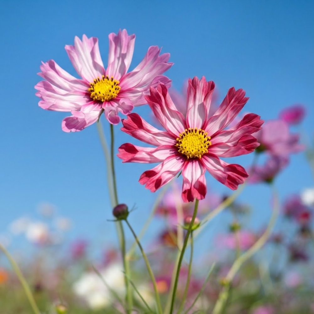 200 Pcs Sea Shells Cosmos Seeds, Heirloom Fluted Flower Mix for Planting, Fast-Growing Plants for Bright Sunlit Gardens & Floral Crafts