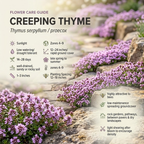 500 Pcs Creeping Thyme Seeds, Vigorous Heirloom Purple Floral Cover for Planting, Fast-Growing Perennial Plants for Bright Sunlit Yards