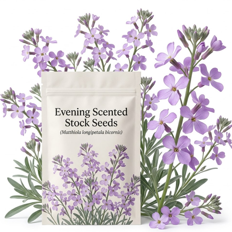 7500 Pcs Evening Stock Seeds, Non-GMO Heirloom Flowers for Balconies, Vigorous Growth Delivering Spectacular Sweet Fragrance