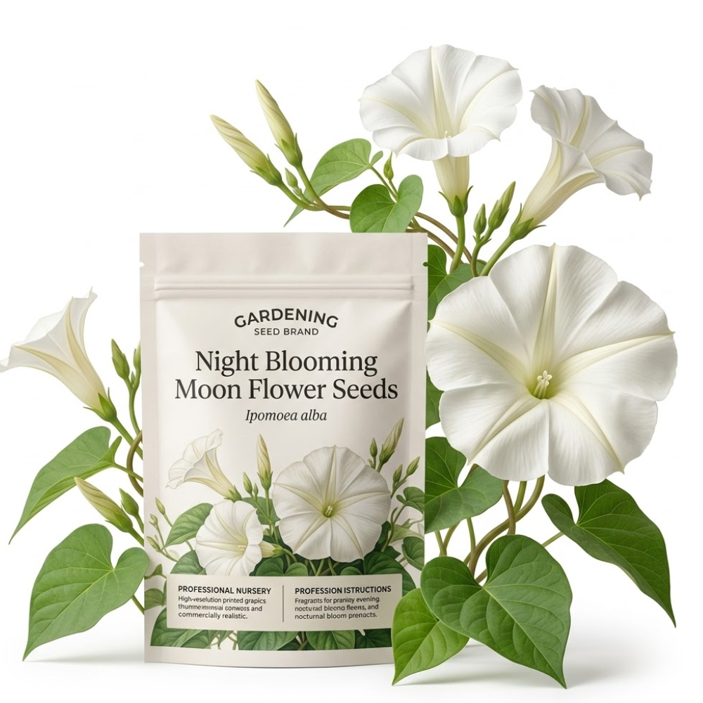 45 Pcs Night Blooming Moon Flower Seeds for Planting, Non-GMO Floral Vines for Outdoor Gardens, Sturdy Climbing Stems for Evening Gardens