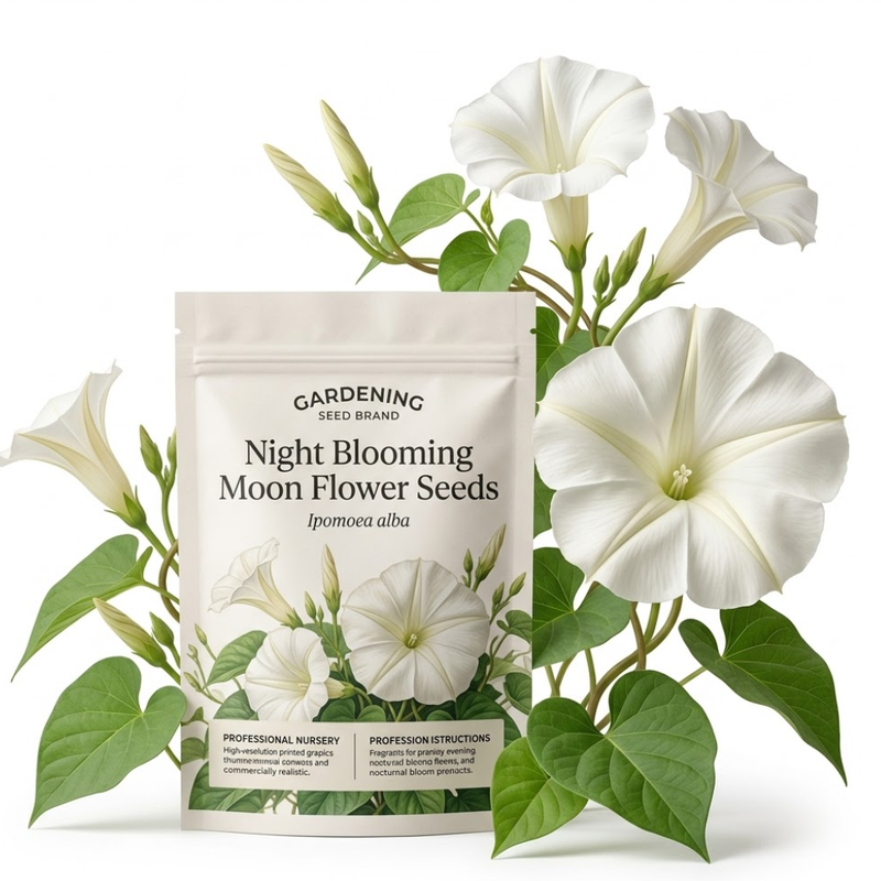 45 Pcs Night Blooming Moon Flower Seeds for Planting, Non-GMO Floral Vines for Outdoor Gardens, Sturdy Climbing Stems for Evening Gardens