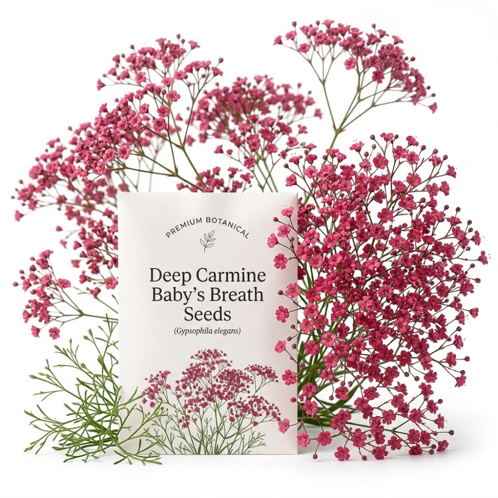 300 Pcs Carmine Baby's Breath Seeds Perennial for Outdoors, Easy to Care Outdoor Yard Floral Décor, Low Maintenance Displays
