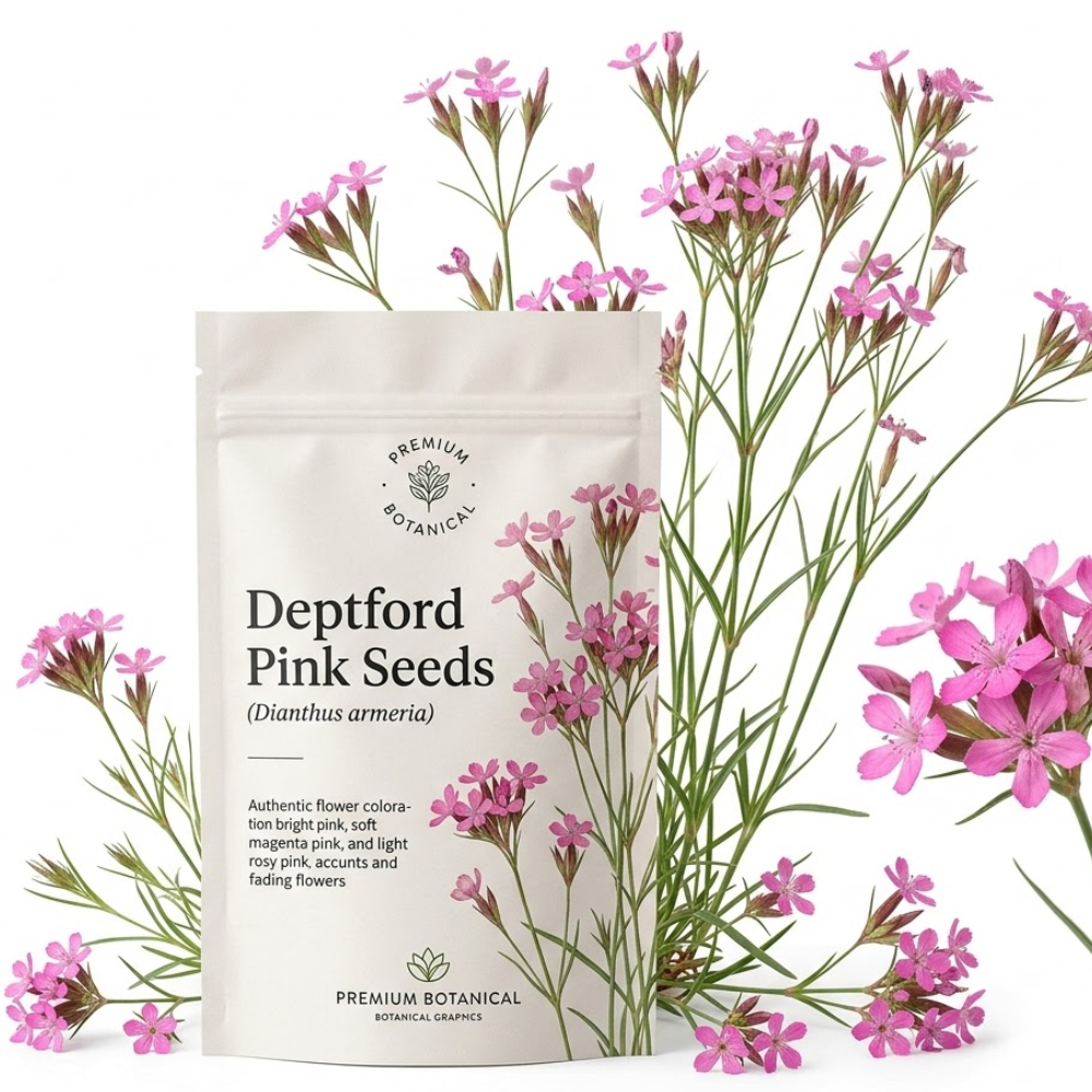 300 Pcs Deptford Pink Seeds for Outdoors, Adaptable Heirloom Dianthus Armeria Wildflower, Low Maintenance Meadow Displays