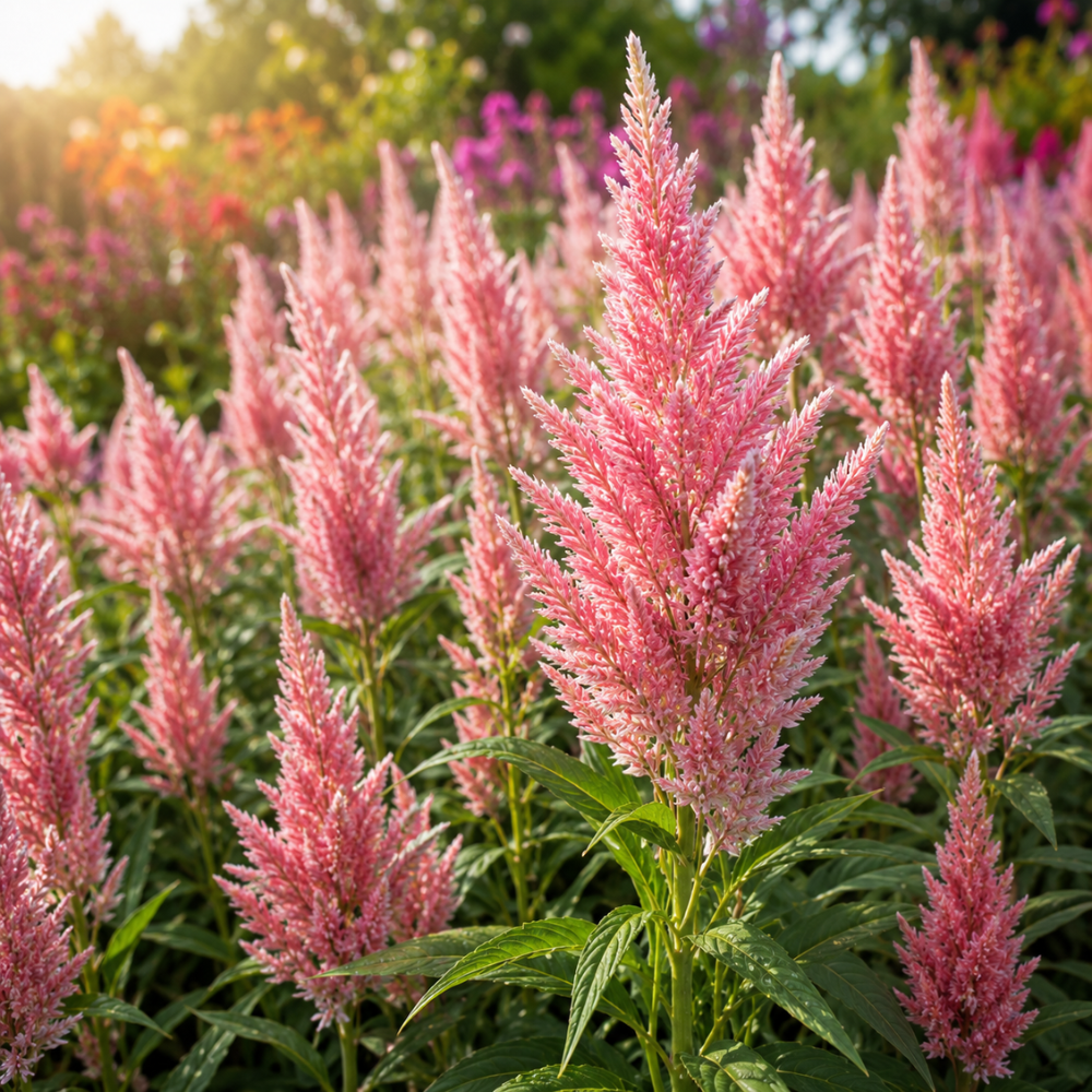50 Pcs Sunday Orange Celosia Seeds, Heirloom Feather Amaranth for Planting, Fast-Growing Plants for Bright Sunlit Gardens