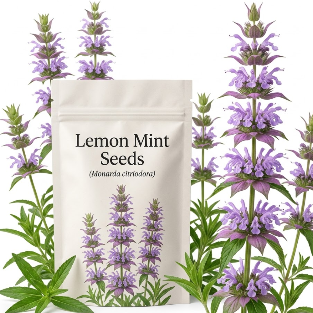 750 Pcs Lemon Mint Seeds for Outdoors, Non-GMO Heirloom Herbs for Patios, Vigorous Growth, Low Maintenance Butterfly Gardens