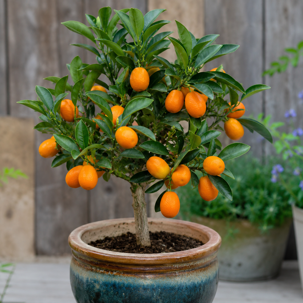 (No Ship to CA, HI, AK) Meiwa Kumquat Tree Live Plants in 1 Gallon Pot | Fresh Sweet Kumquats | Fragrant Citrus Blooms | Versatile Live Fruit Trees for Outdoor or Patio Planting