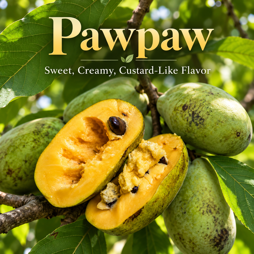 Pawpaw Tree Live Plant, 12 to 18 Inch Tall, Well-Rooted in 1 Quart Container, Cold-Hardy Edible Plant for Home Landscapes