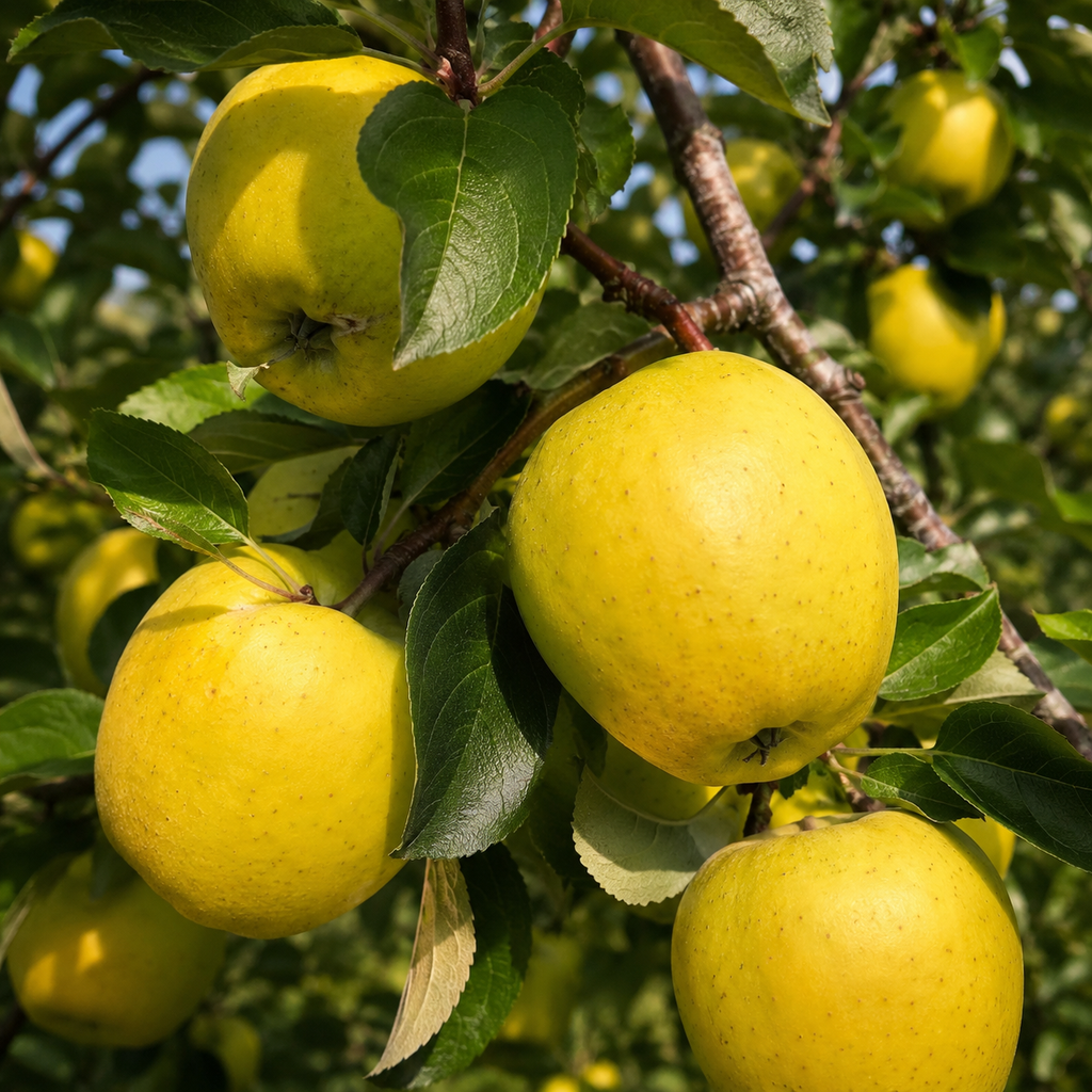 Golden Delicious Apple Tree Live Plant, 3 Gallon Pot, Sweet Yellow Edible Fruit Tree for Home Orchards and Backyards (No Ship to CA,HI,AK)