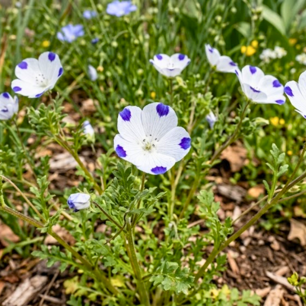 160 Pcs Five Spot Seeds for Planting Outdoors, Grow Robust, Easy to Care Creeping White Blooms with Purple Spots for Rock Gardens