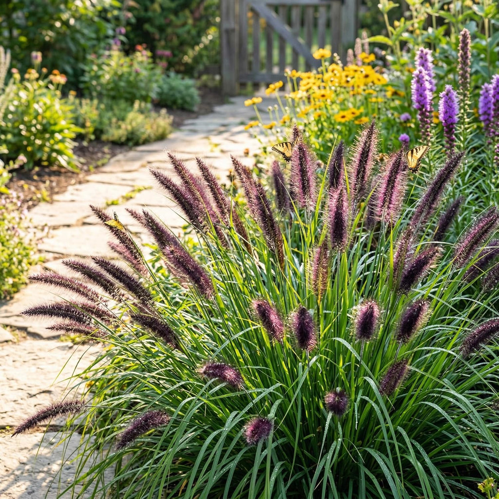 2 Black Fountain Grass Live Plant, 4 Inch Tall Fountain Grass, Low Maintenance, Fast Growing Perennial Ornamental Grasses for Gardens