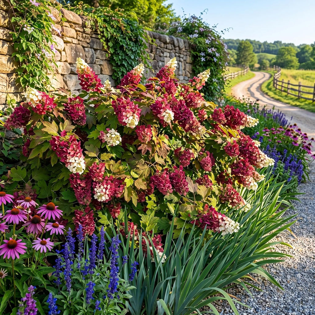 Ruby Slipper Oak Leaf Hydrangea Plant Live, 4" Pot - 12-18 Inch Tall, Easy Care Hydrangea Bushes Ready to Plant, Vigorous Bloom Producer with Peeling Bark for Patios and Home Landscapes