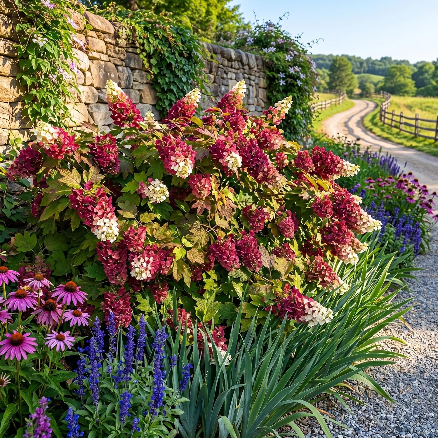 Ruby Slipper Oak Leaf Hydrangea Plant Live, 4" Pot - 12-18 Inch Tall, Easy Care Hydrangea Bushes Ready to Plant, Vigorous Bloom Producer with Peeling Bark for Patios and Home Landscapes