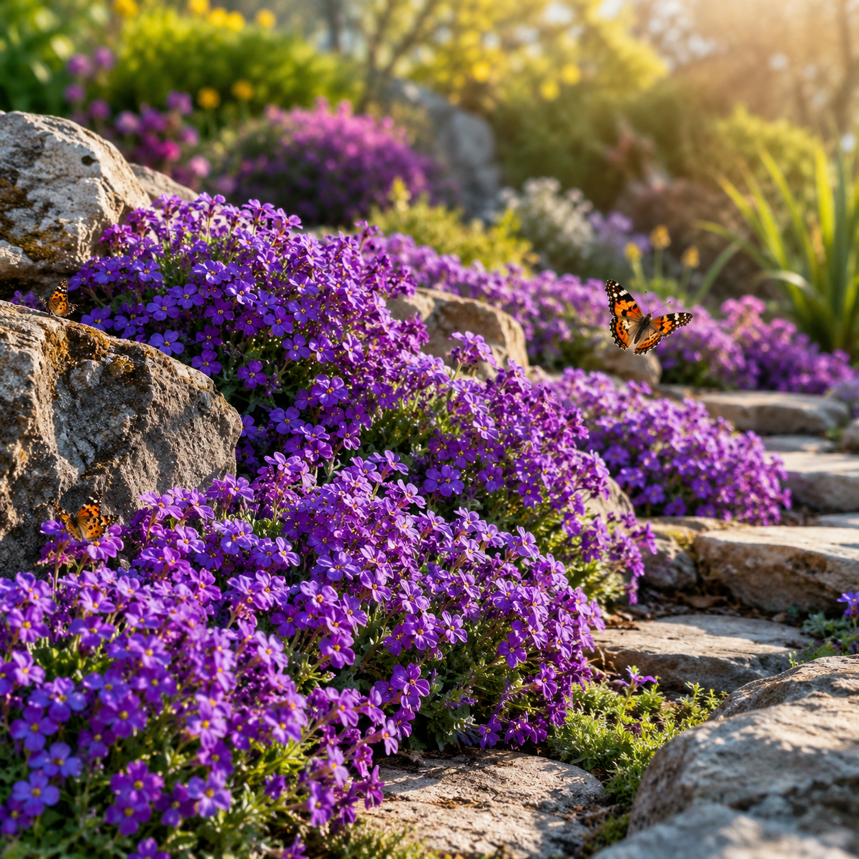 900 Purple Rockcress Seeds for Planting (Aubrieta deltoidea), Non GMO, Fast Growing, High-Yield Purple Cascading Blooms, Perennial Flower Seeds for Backyard Gardens & Landscaping