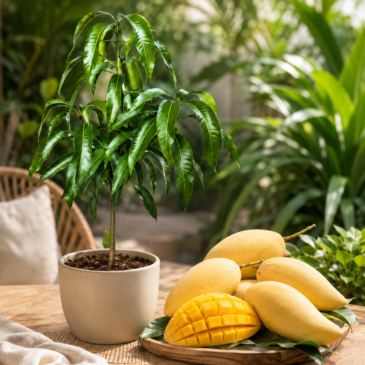 Grafted NAM Doc Mai Mango Tree Live Plant | 2.5–3 Ft Tropical Fruit Tree for Planting | Sweet, Low-Fiber Mango Variety for Home Gardens (No Ship to CA,HI,AK)
