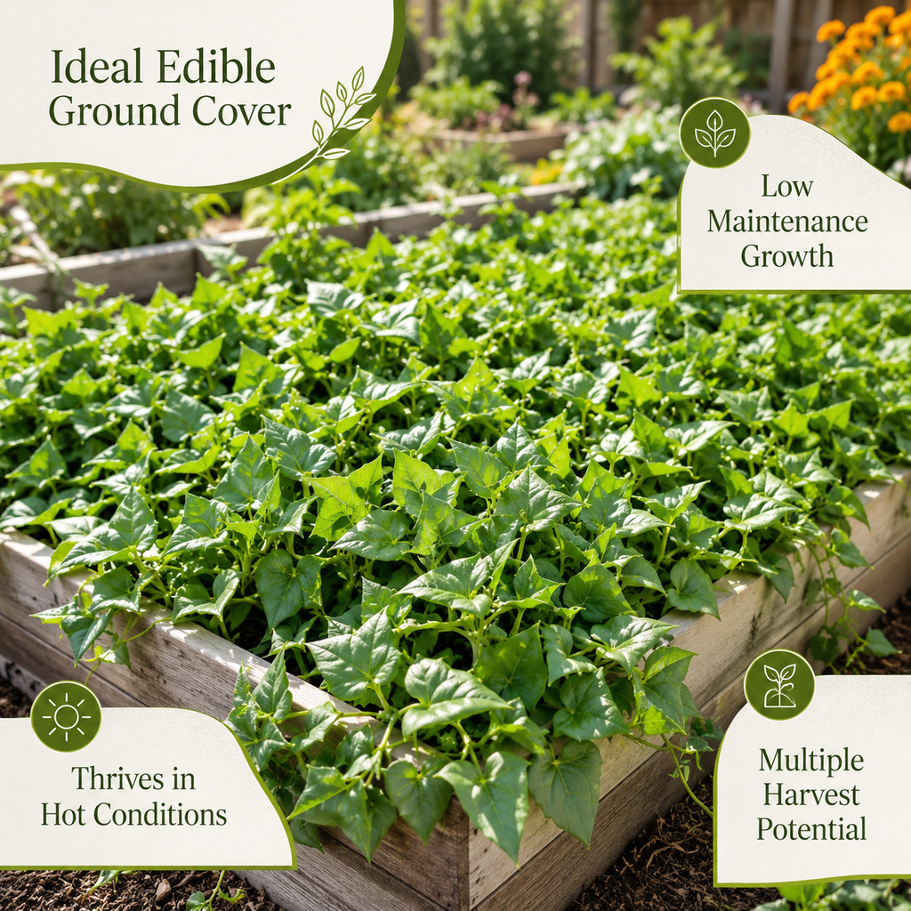 50 Pcs New Zealand Spinach Seeds for Planting, Non GMO, Fast Growing, Heat Tolerant Greens Vegetable for Backyard Garden