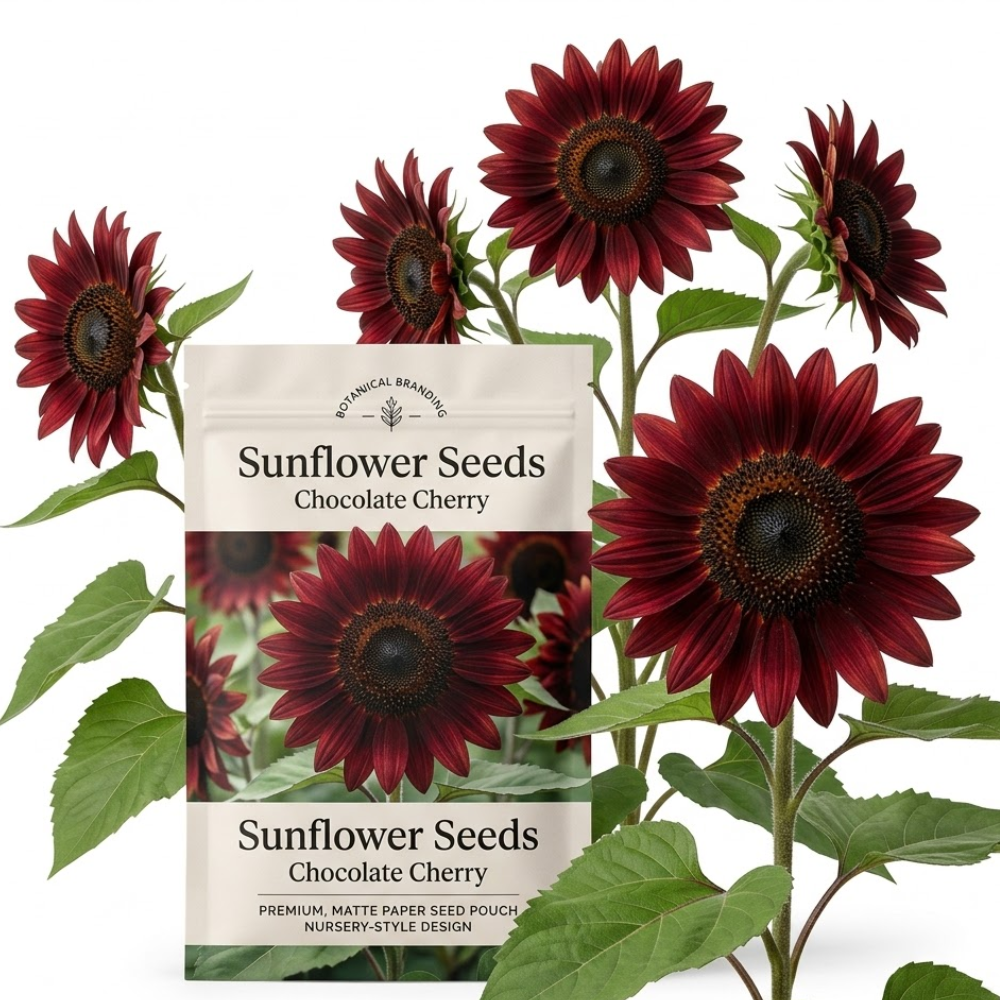 75 Chocolate Sunflower Seeds for Planting, Stunning Heat-Tolerant Non-GMO Floral Blooms for Outdoor Gardens, Sturdy Growth with Striking Colors
