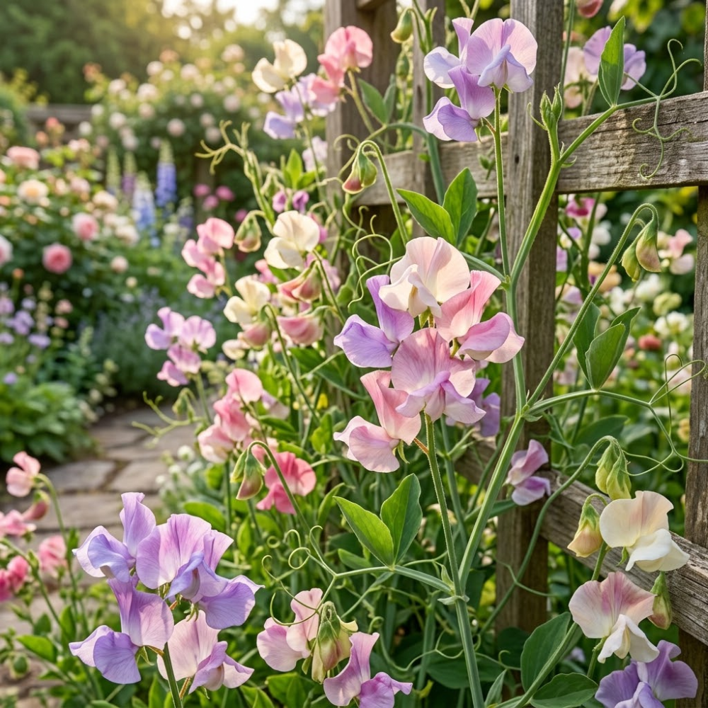 60 Pcs High Scent Sweet Pea Seeds for Planting, Non-GMO Heirloom Vines, Low Maintenance Climbing Décor, Easy to Care