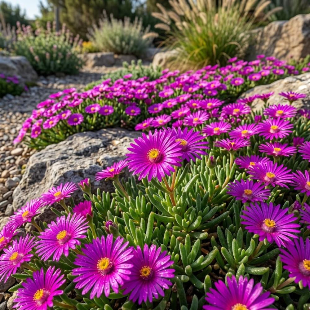 600 Pcs Ice Plant Seeds for Outdoors, Non-GMO Heirloom Flowers for Patios, Easy to Care Outdoor Yard Decor