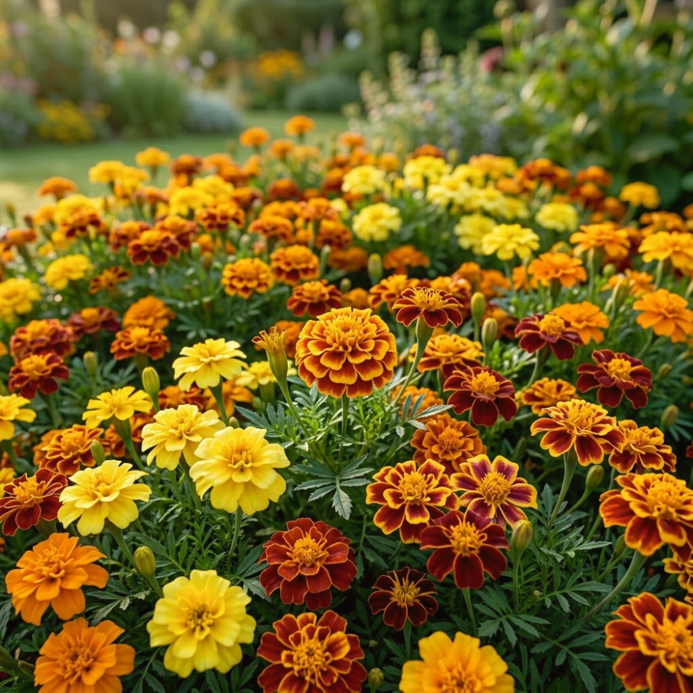 900 Pcs Petite Marigold Seeds, Non-GMO Heirloom Flowers for Patios, Vigorous Growth Delivering Spectacular Warm Color Mix