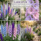 500 Larkspur Imperial Seeds, High Germination Giant Imperial Mix for Planting, Low Maintenance Tall Flowers for Sunlit Yard Borders