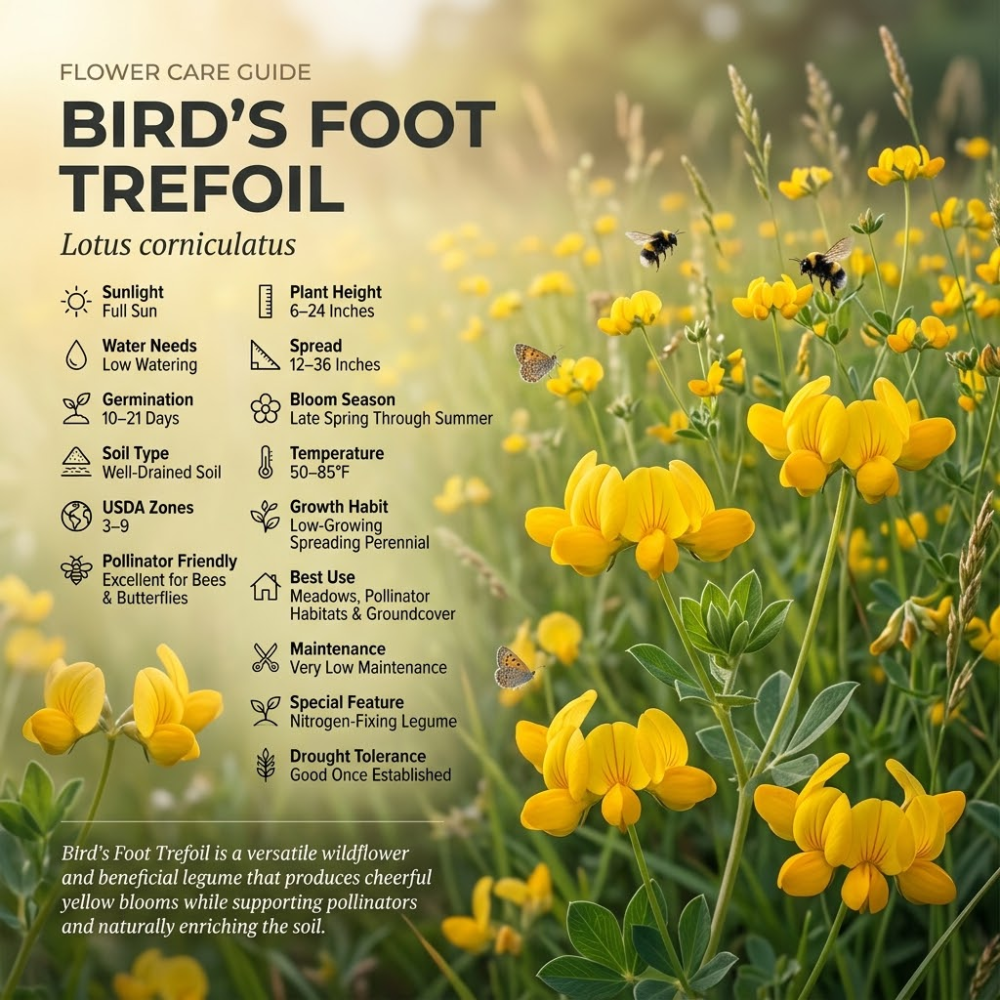 600 Pcs Birdsfoot Trefoil Seeds for Planting Outdoors, Grow Robust, Easy to Care Creeping Yellow Flowers for Yard Borders