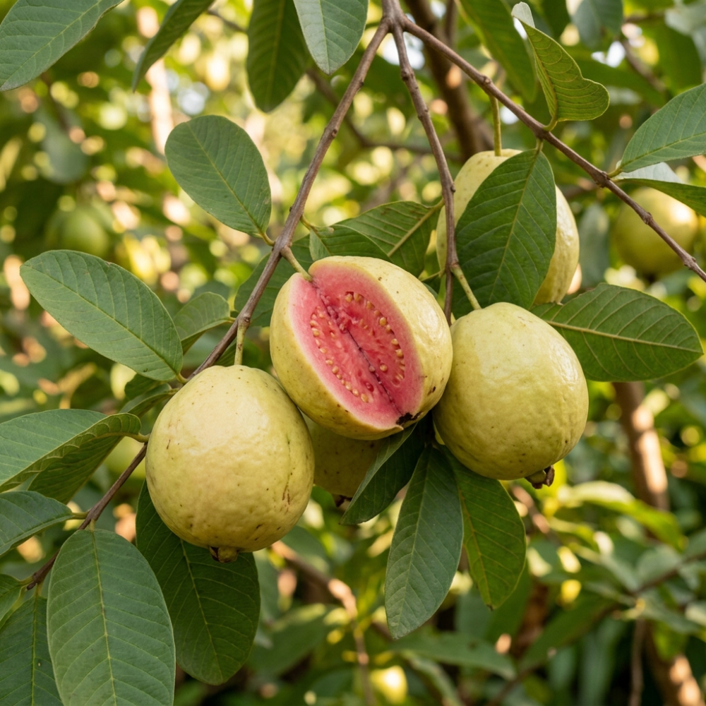 No Ship to CA, HI, AK, Pink Guava Tree Live Plant | 3 Gallon Pot - 3 Ft Tall | Sweet Pink Flesh Fruit Tree| Guava Plants Live for Planting in Backyards, Patios & Warm Climates
