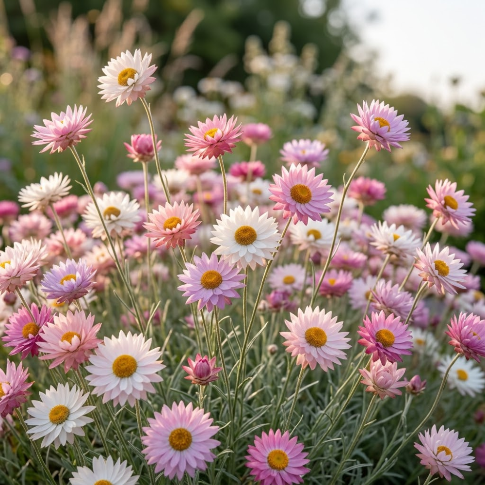 1500 Pcs Paper Daisy Seeds for Outdoors, Non-GMO Heirloom Flowers for Patios, Easy to Care Outdoor Yard Decor